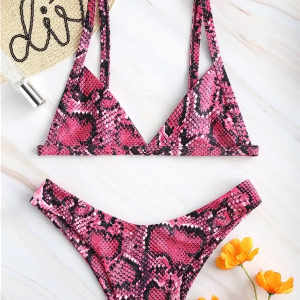ZAFUL Snakeskin Print Bikini Set